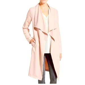 Cupcakes and Cashmere Blush Pink Laswell Drape Trench Coat Duster Jacket